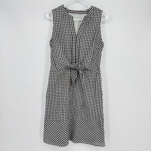 Vineyard Vines Women's Black White Gingham Tie-Waist‎ Sleeveless Dress Size 2
